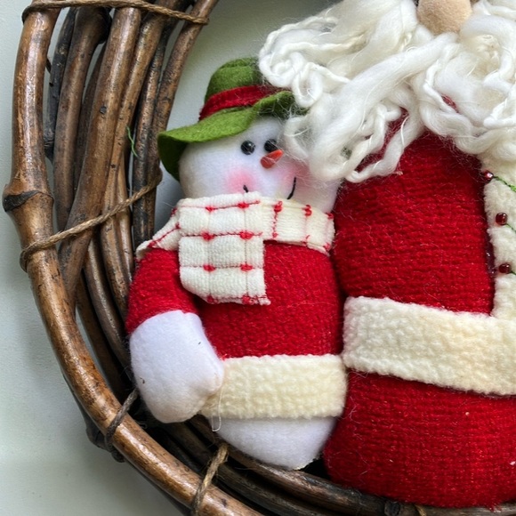 Festive Holiday Wreath with Santa, Snowman, and Reindeer - Picture 3 of 15